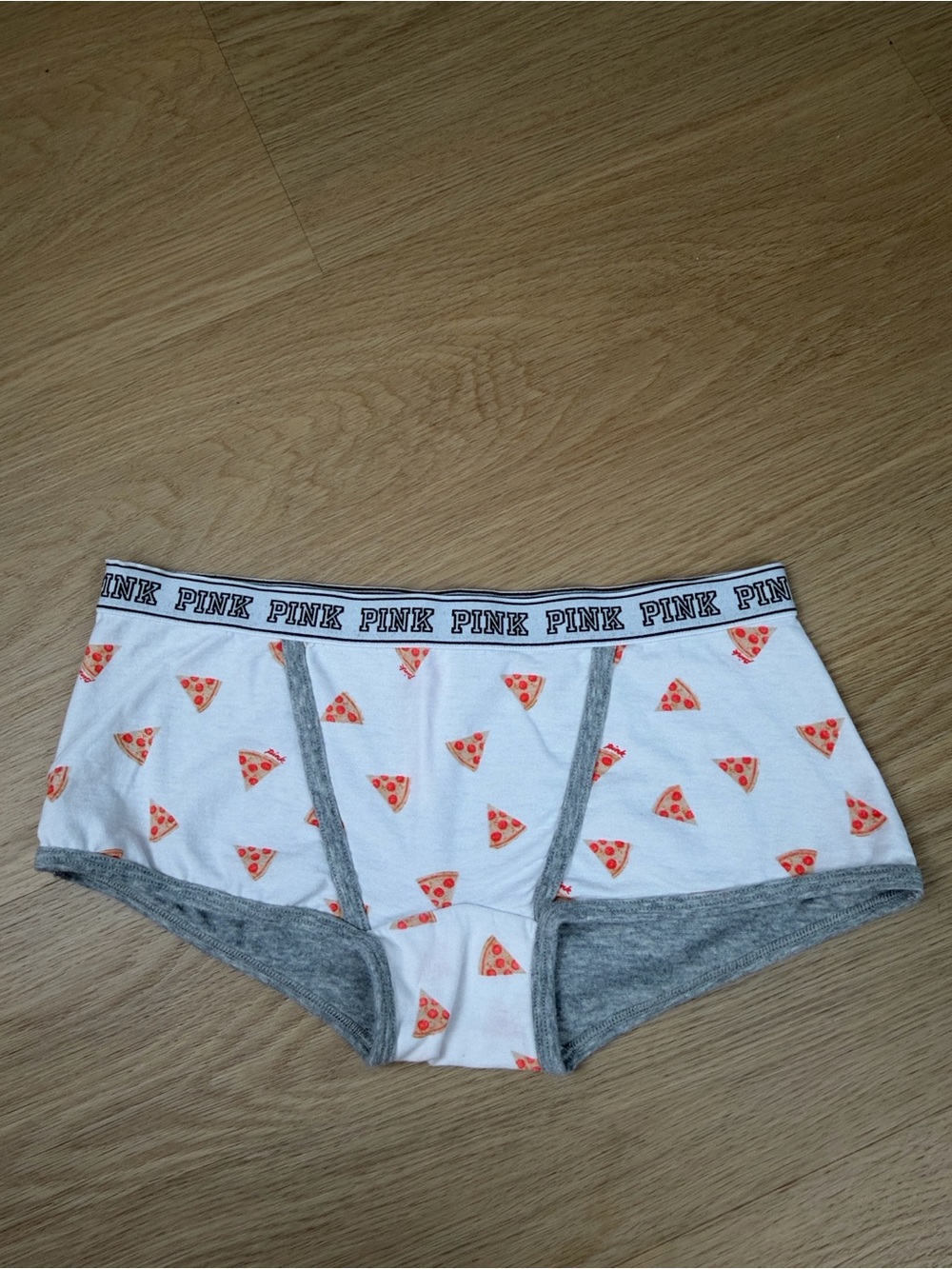 PINK Victoria's Secret Low Rise Boyshort Pizza Print Panty M